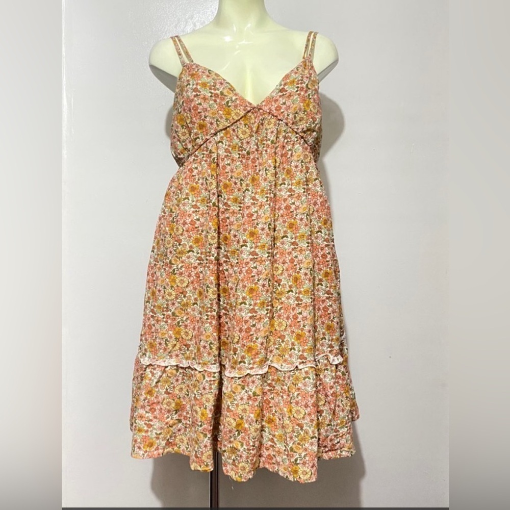 Wild Fable 70s Print Floral Sundress Ruffled Hem Size XXLarge